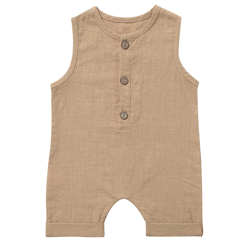 Summer Baby Boys Girls Rompers - Baby Summer Linen Sleeveless Jumpsuit review and price