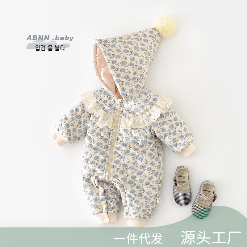 Winter Babys Girls Padded Romp - Newborn Baby Girl Romper Floral review and price