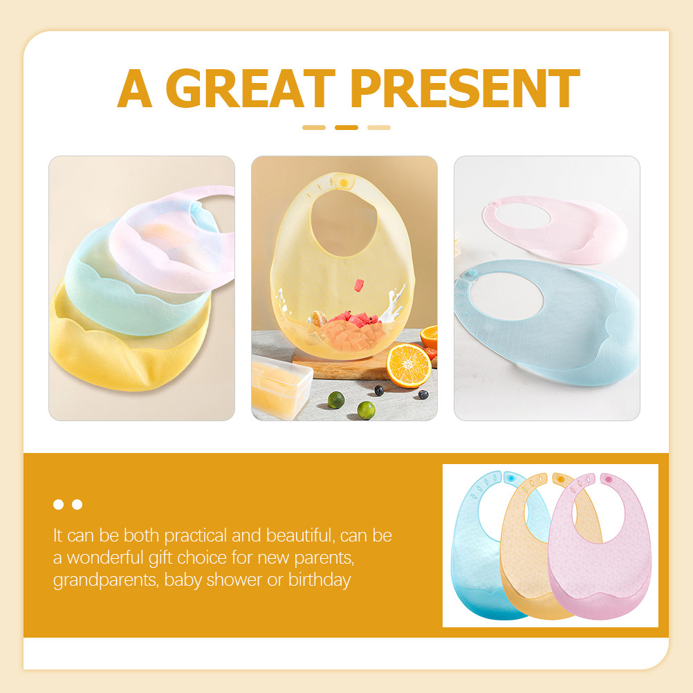 3pcs Silicone Baby Bibs – Soft - Waterproof Baby Bibs Silicone review and price